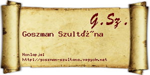 Goszman Szultána névjegykártya
